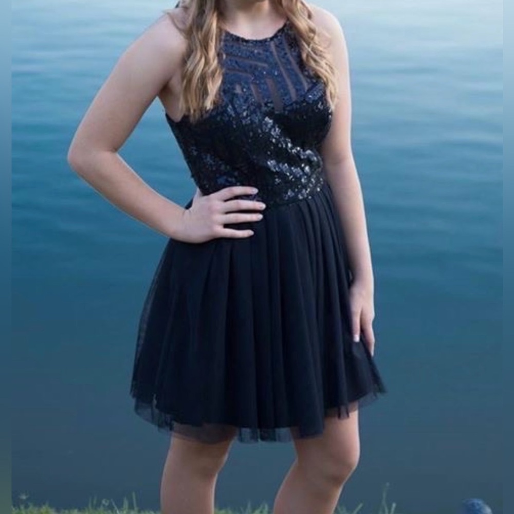 Navy sequins dress